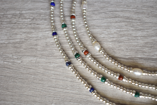 Handmade sterling silver necklace with stones for women