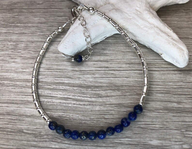 Handmade swomen's terling silver bracelet with stones